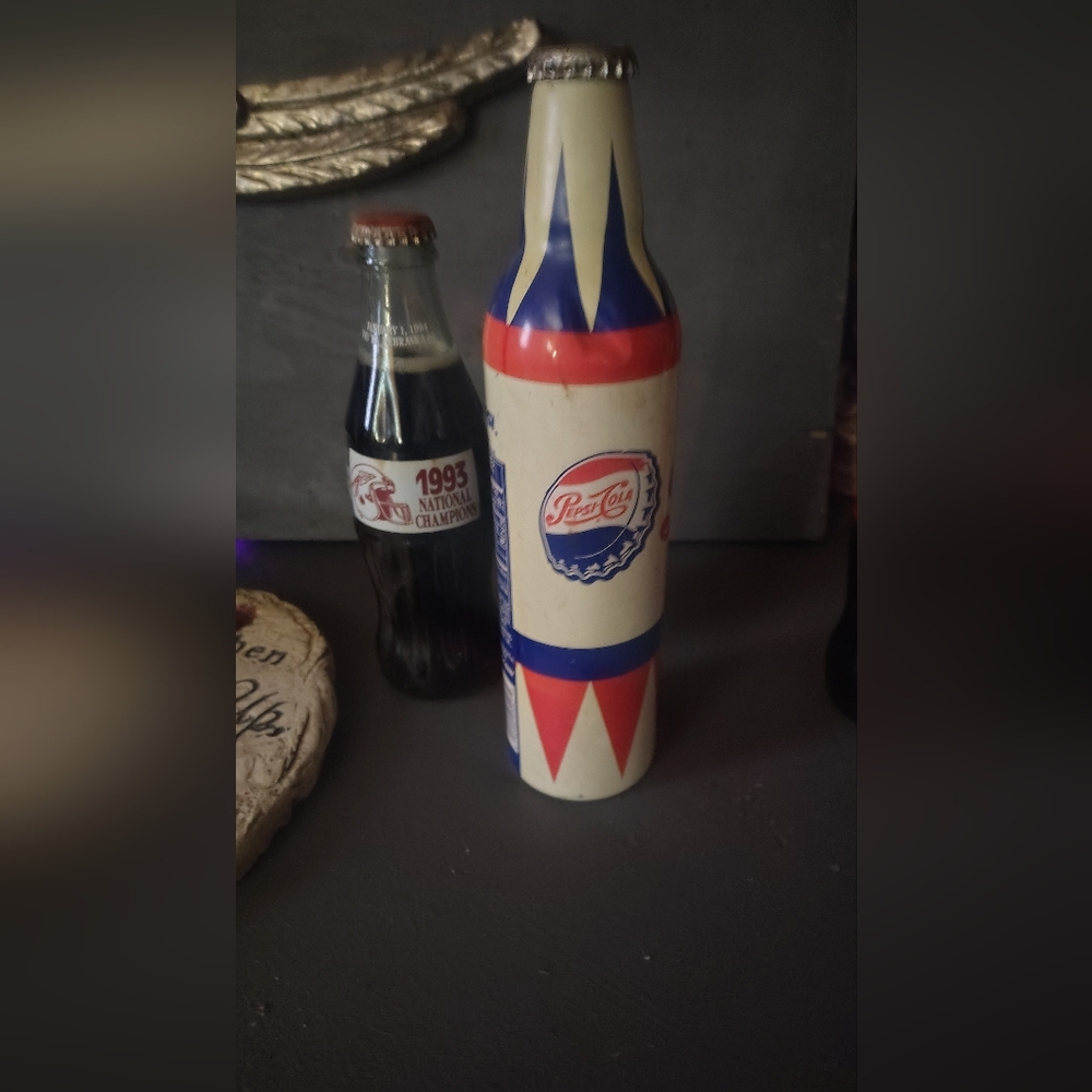 Pepsi Collectible Bottle with Red, White, and Blue Design